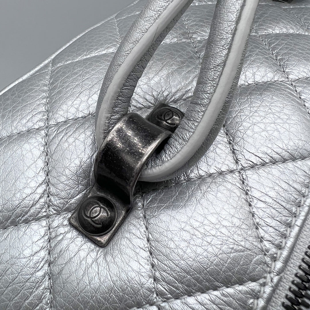 Chanel Medium Airlines Round Trip Bowling Bag in Quilted Calfskin with Dark Sliver Hardware