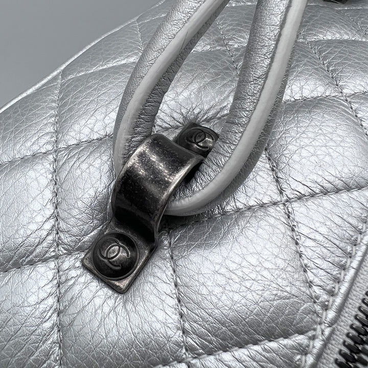 Chanel Medium Airlines Round Trip Bowling Bag in Quilted Calfskin with Dark Sliver Hardware
