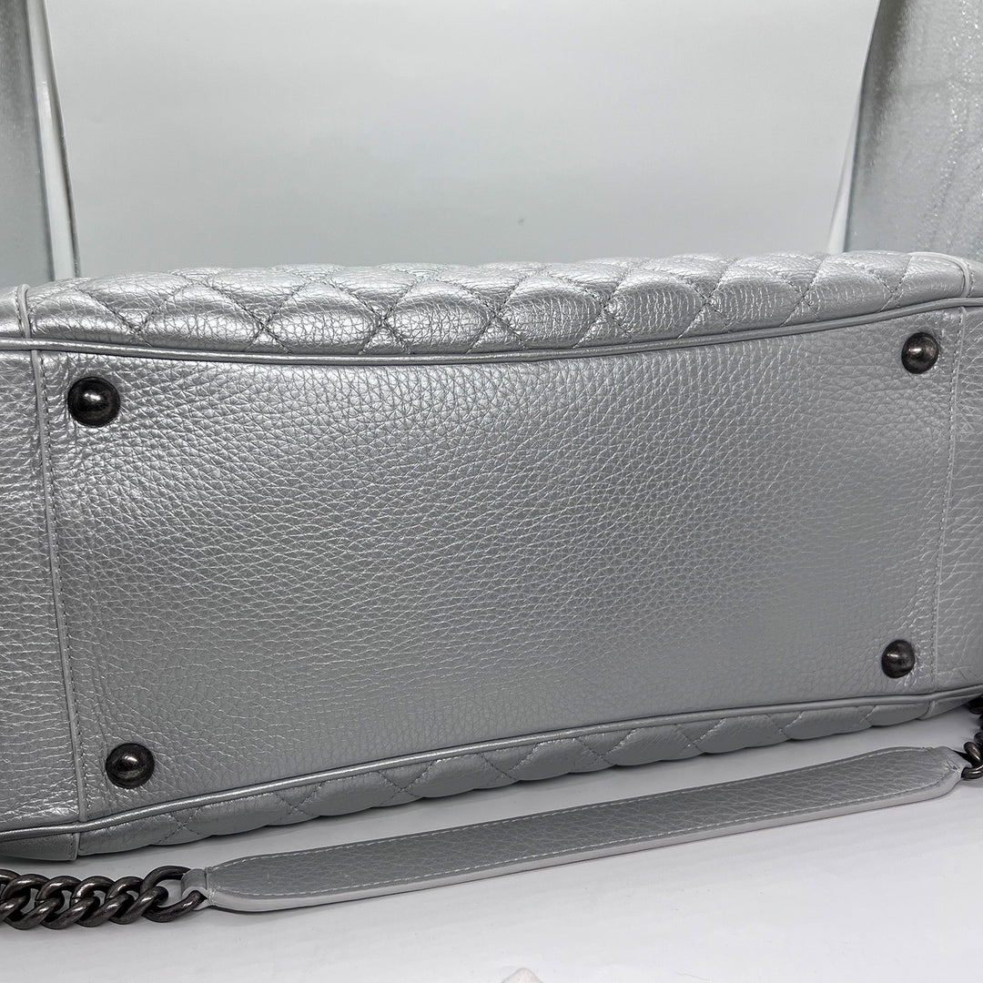 Chanel Medium Airlines Round Trip Bowling Bag in Quilted Calfskin with Dark Sliver Hardware