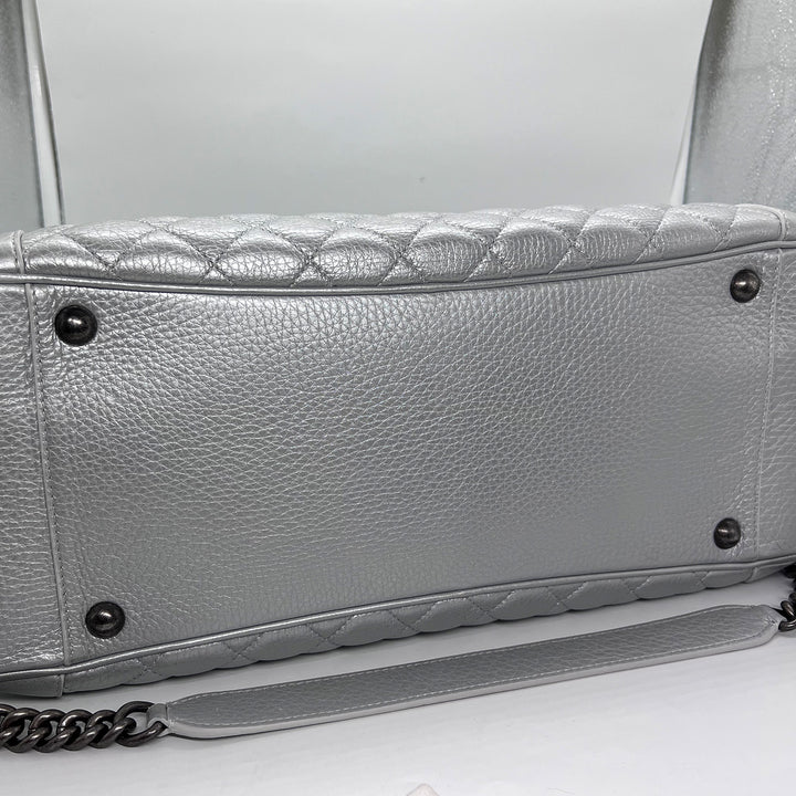 Chanel Medium Airlines Round Trip Bowling Bag in Quilted Calfskin with Dark Sliver Hardware
