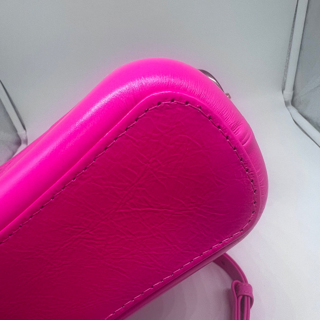 Chanel Small Gabrielle in Fluorescent Pink Calfskin with Mixed Hardware