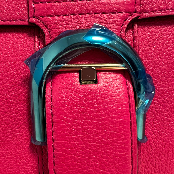 Delvaux Brillant MM Pink Grained Calfskin Leather Satchel Bag