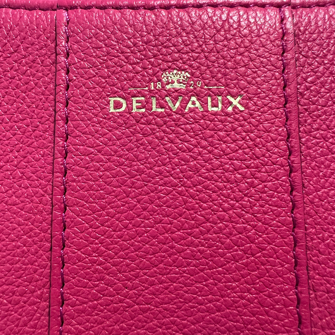 Delvaux Brillant MM Pink Grained Calfskin Leather Satchel Bag