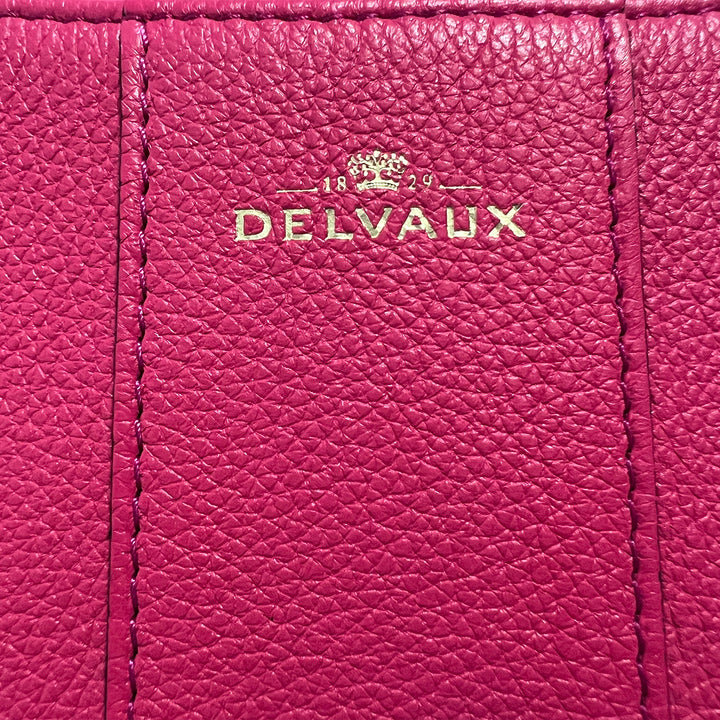 Delvaux Brillant MM Pink Grained Calfskin Leather Satchel Bag