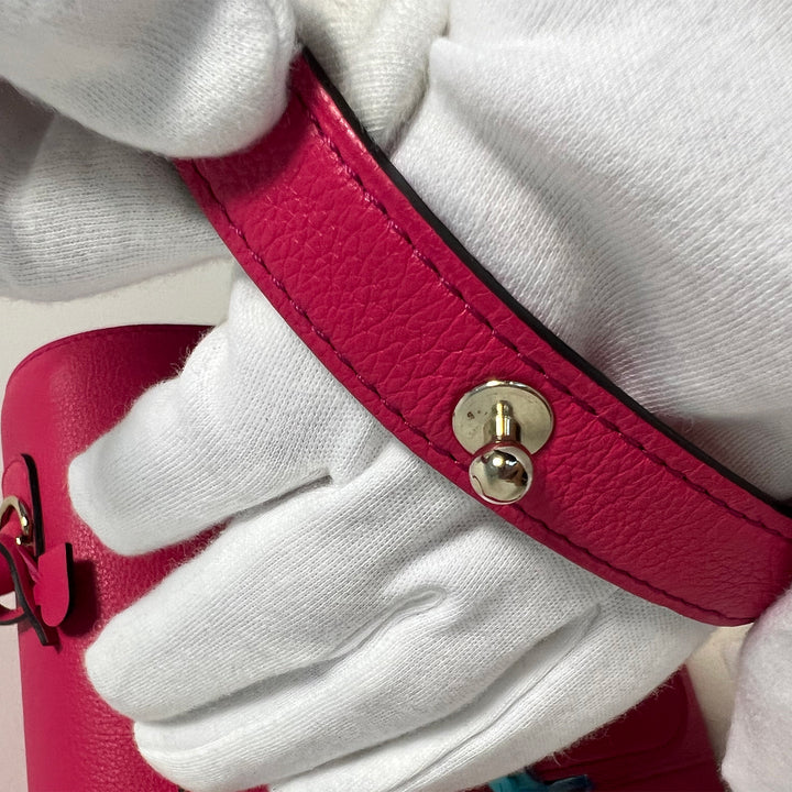 Delvaux Brillant MM Pink Grained Calfskin Leather Satchel Bag