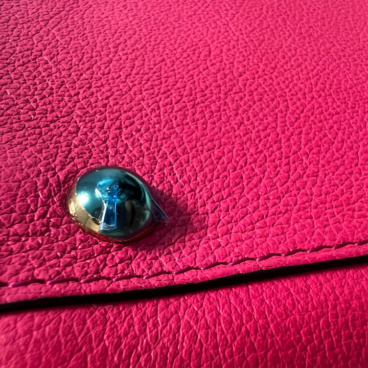 Delvaux Brillant MM Pink Grained Calfskin Leather Satchel Bag