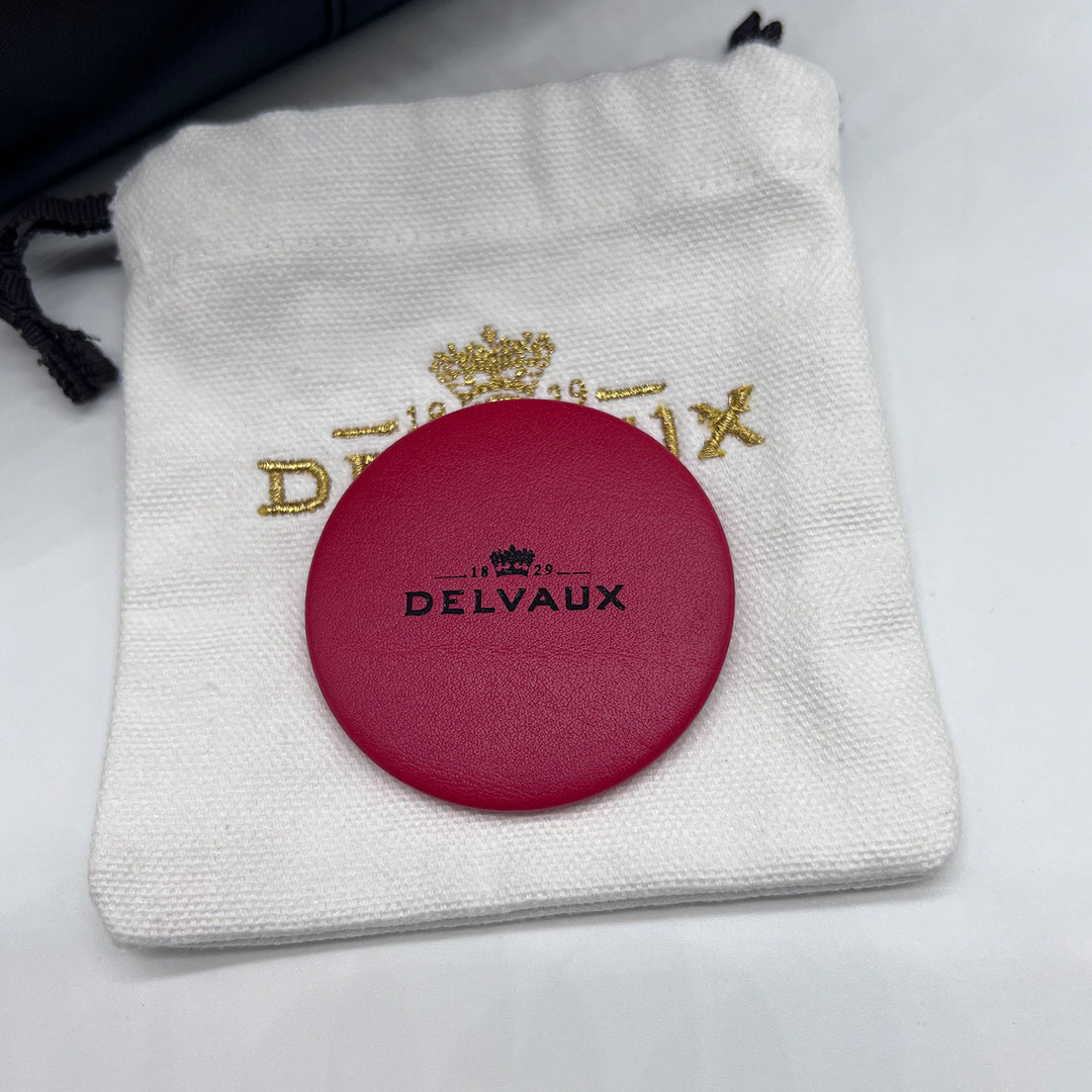 Delvaux Brillant MM Lunar 2017 Limited Edition Black Box Leather Red Buckle