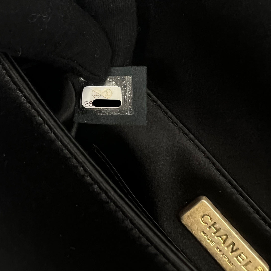 Chanel CC Logo Fold Clasp Clutch in Satin Chevron with Gold Hardware