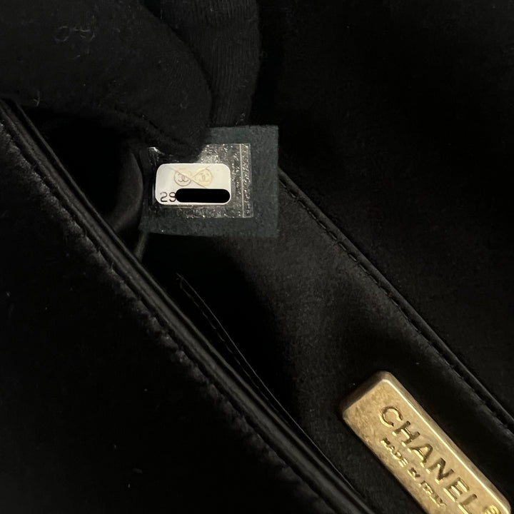 Chanel CC Logo Fold Clasp Clutch in Satin Chevron with Gold Hardware