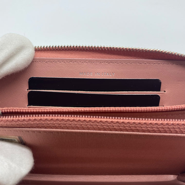 Chanel Zip Around Wallet in Pink and White Ombre Patent Leather