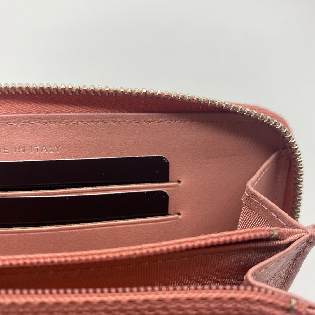 Chanel Zip Around Wallet in Pink and White Ombre Patent Leather