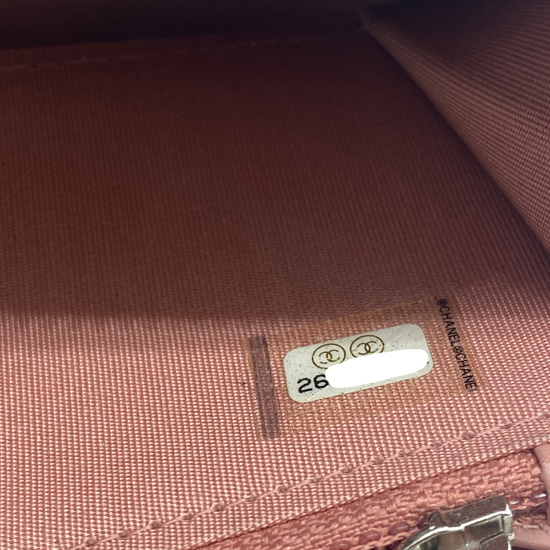 Chanel Zip Around Wallet in Pink and White Ombre Patent Leather