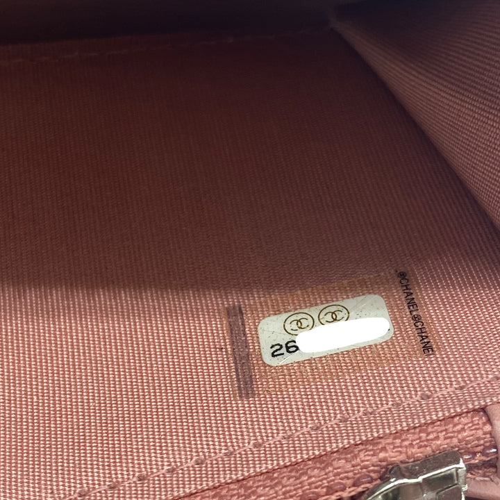 Chanel Zip Around Wallet in Pink and White Ombre Patent Leather