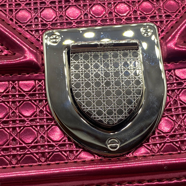 Dior Medium Diorama Bag in Red Metallic Perforated Leather
