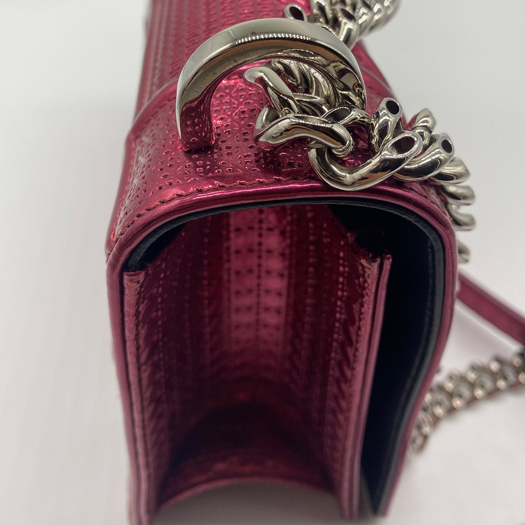 Dior Medium Diorama Bag in Red Metallic Perforated Leather
