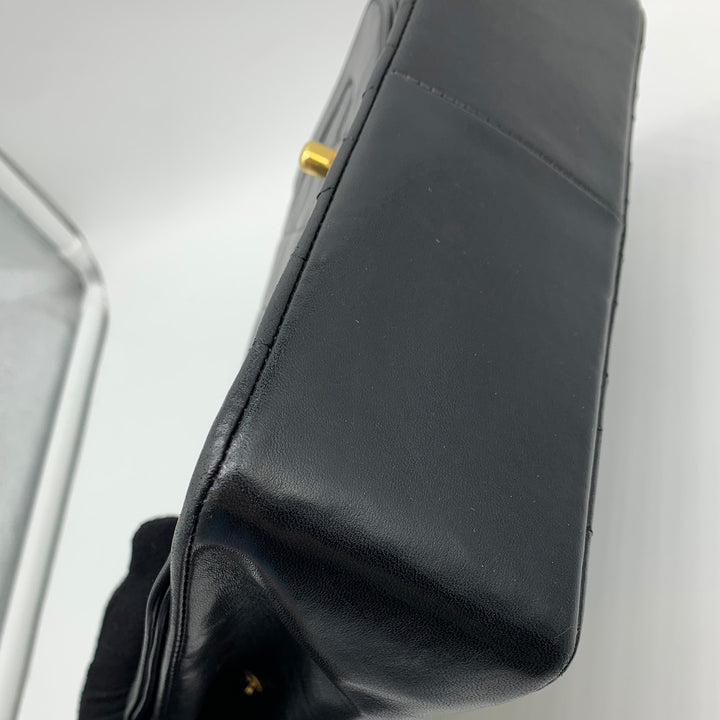 Chanel Vintage Black Medium Diana Flap Bag in Lambskin with Gold Hardware