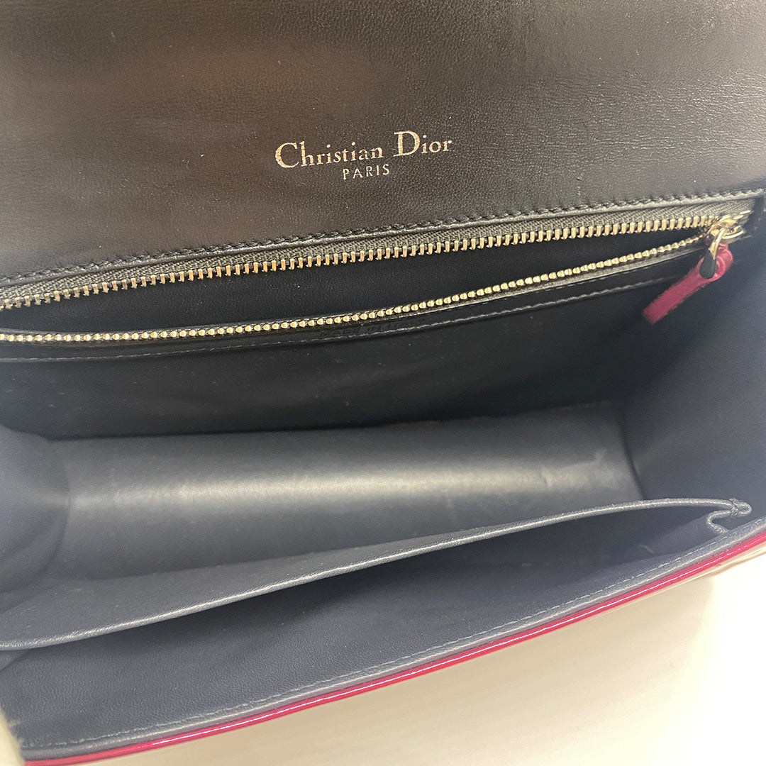 Dior Medium Diorama Bag in Red Metallic Perforated Leather