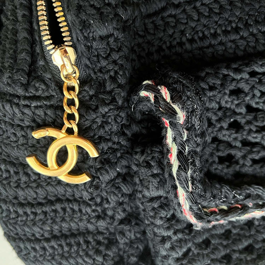 Chanel Cayo Coco Backpack in Black Crochet