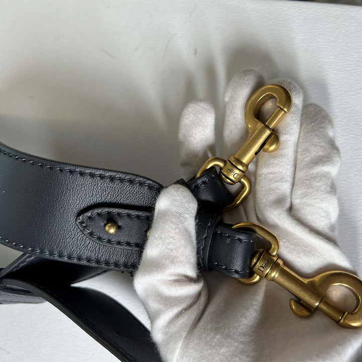 Dior Avenue Tote Bag in Black Leather and Gold Studded