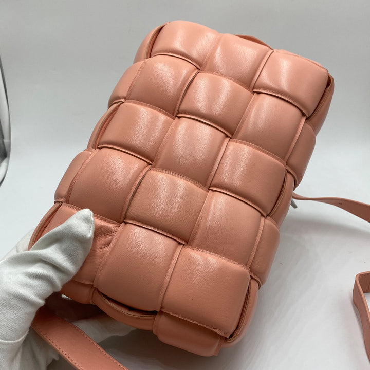 Bottega Veneta Padded Cassette Crossbody Bag in Pink Leather
