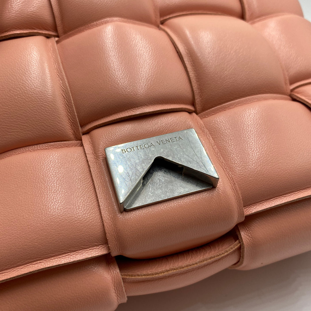Bottega Veneta Padded Cassette Crossbody Bag in Pink Leather
