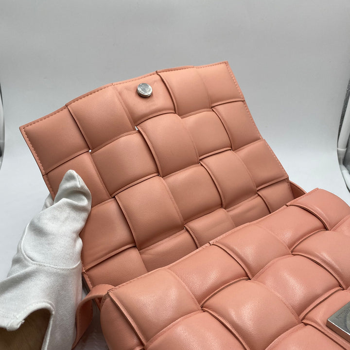 Bottega Veneta Padded Cassette Crossbody Bag in Pink Leather