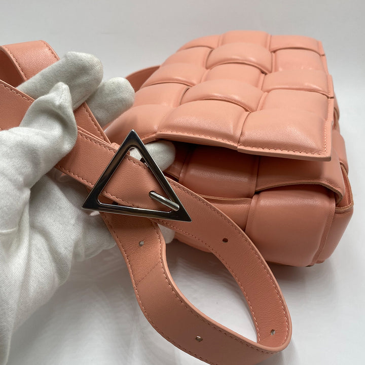 Bottega Veneta Padded Cassette Crossbody Bag in Pink Leather