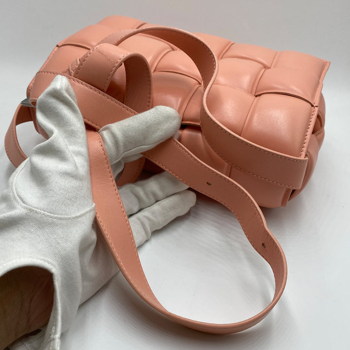 Bottega Veneta Padded Cassette Crossbody Bag in Pink Leather