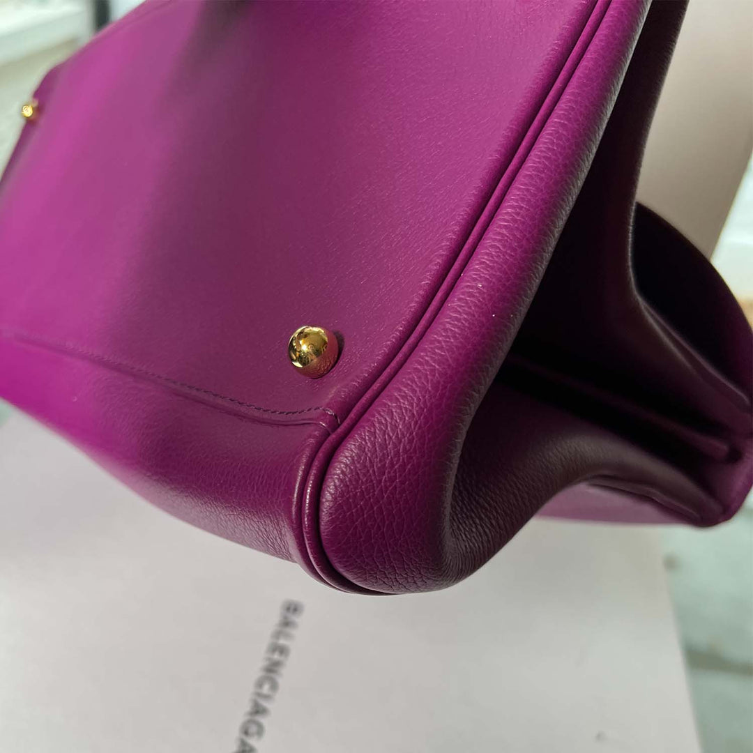 Delvaux Purple Brillant East West Leather Bag