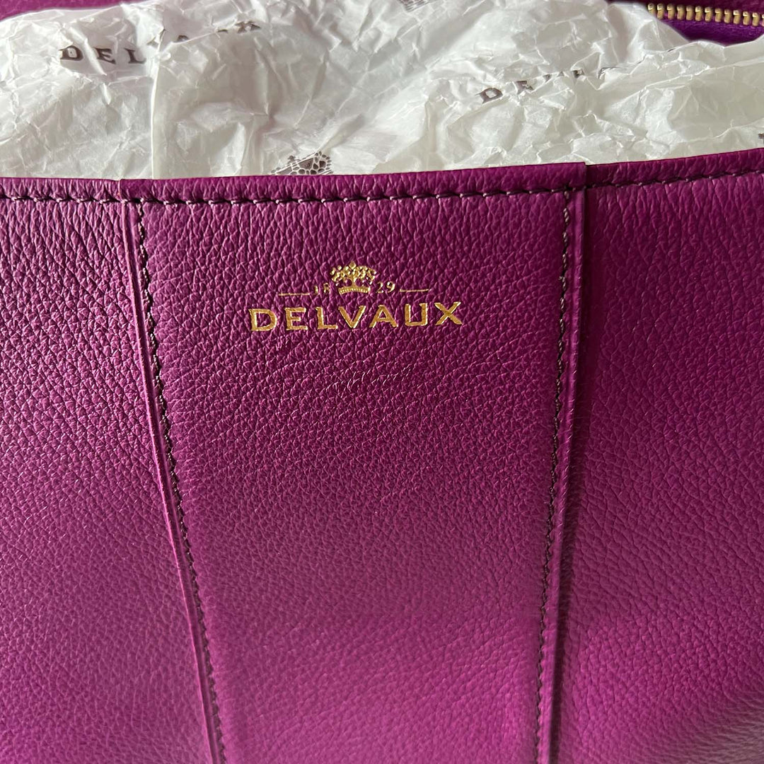Delvaux Purple Brillant East West Leather Bag