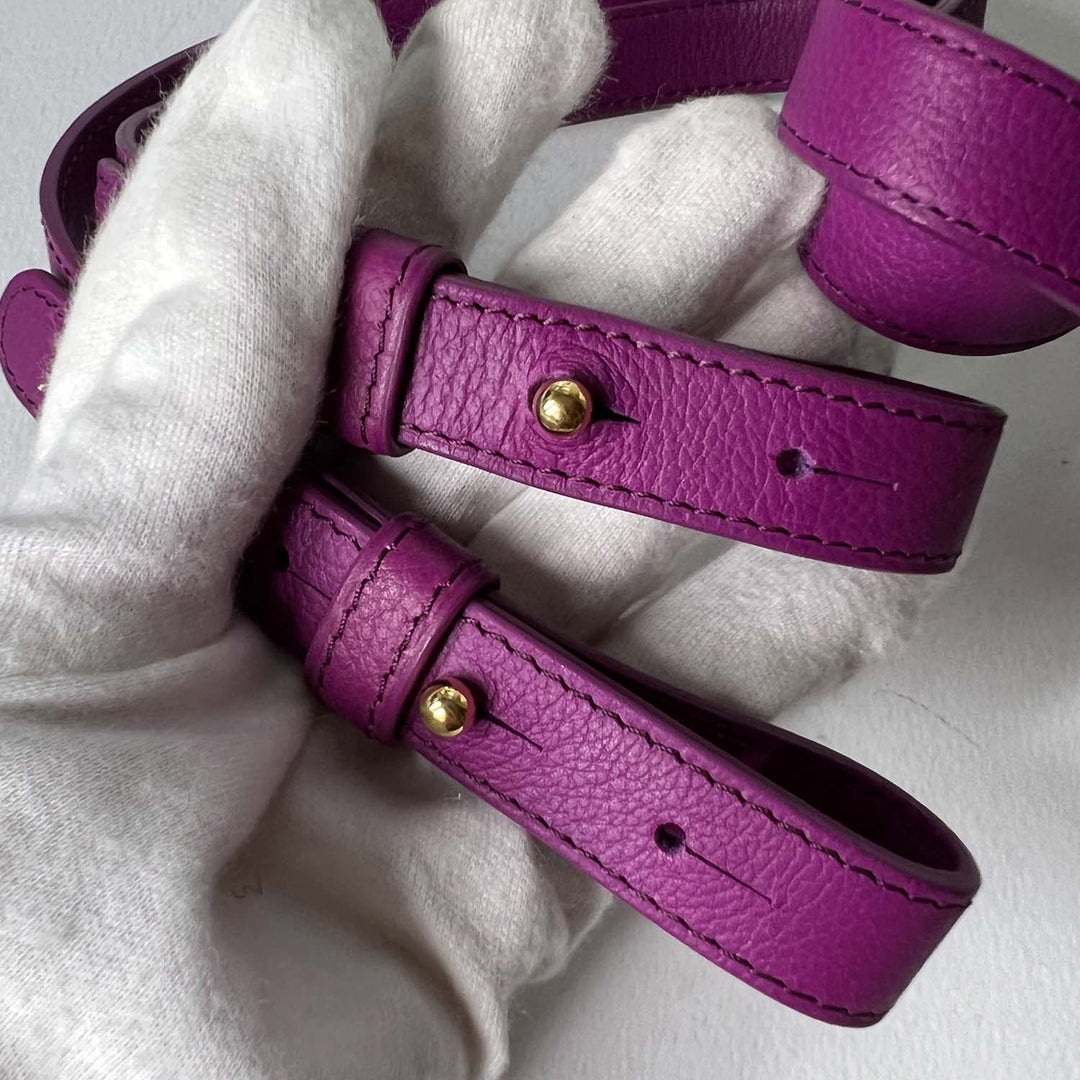 Delvaux Purple Brillant East West Leather Bag