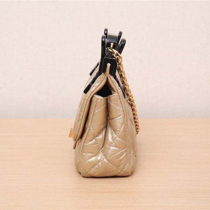 Chanel *Ultra Rare* Limited Edition Gold Calfskin 2.55 Mini 224 Reissue Hangar Flap Gold Hardware Bag