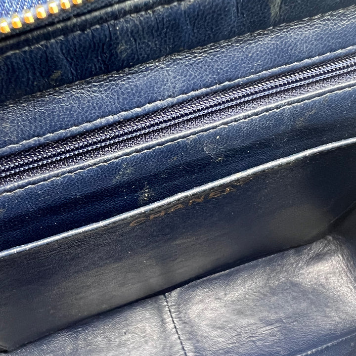 Chanel Vintage Denim Flap Backpack with Gold Hardware