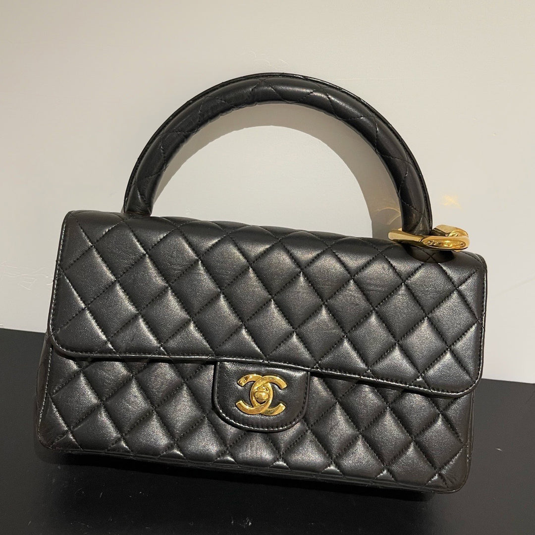 Chanel *Ultra Rare* Vintage Kelly Set Daughter and Mother In Black GHW