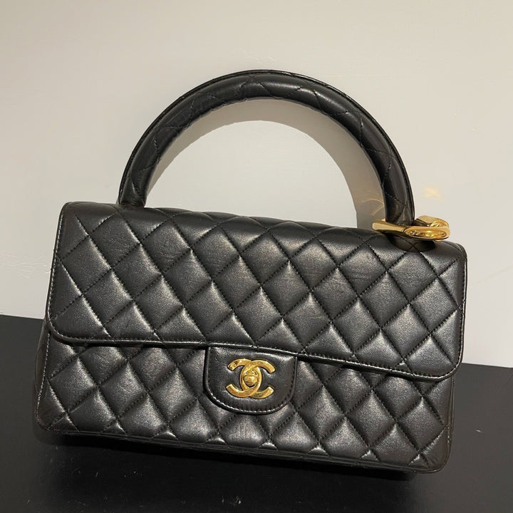 Chanel *Ultra Rare* Vintage Kelly Set Daughter and Mother In Black GHW