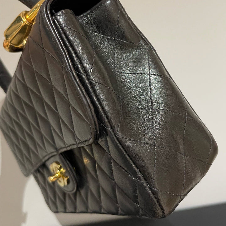 Chanel *Ultra Rare* Vintage Kelly Set Daughter and Mother In Black GHW