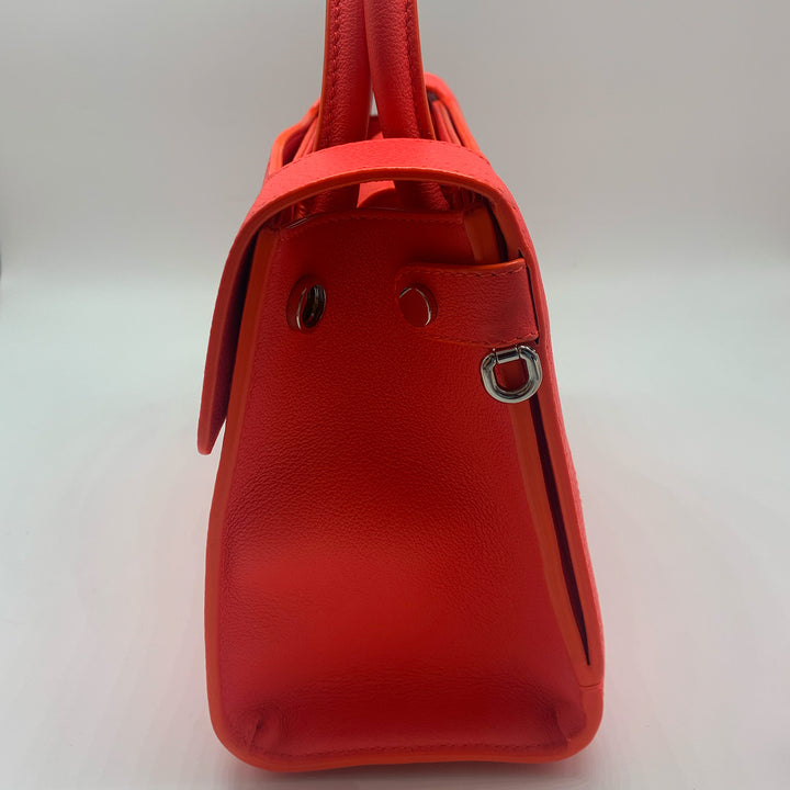 Dior Mini Diorever Tote in Neo Orange Red with Silver Hardware