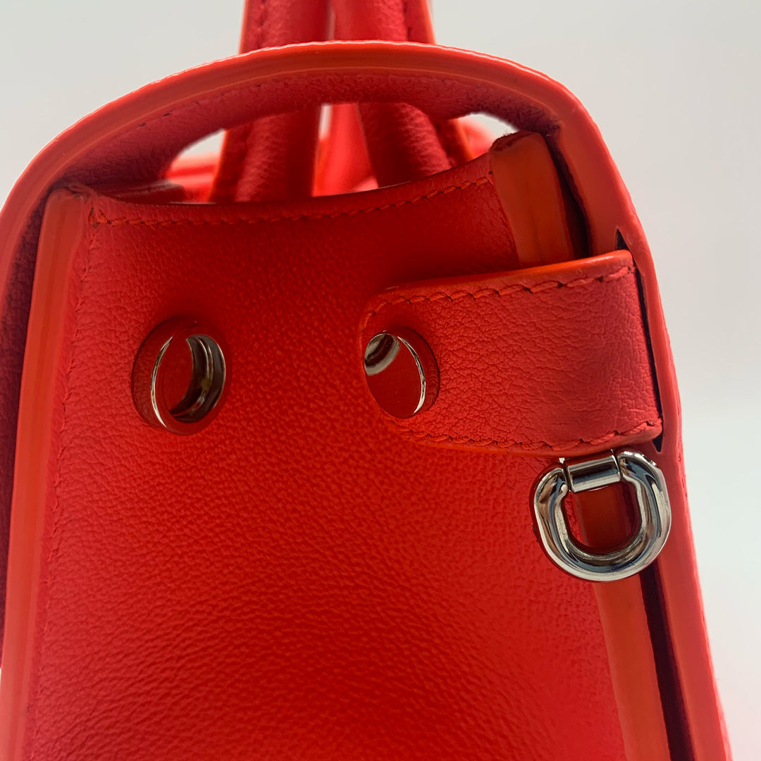 Dior Mini Diorever Tote in Neo Orange Red with Silver Hardware