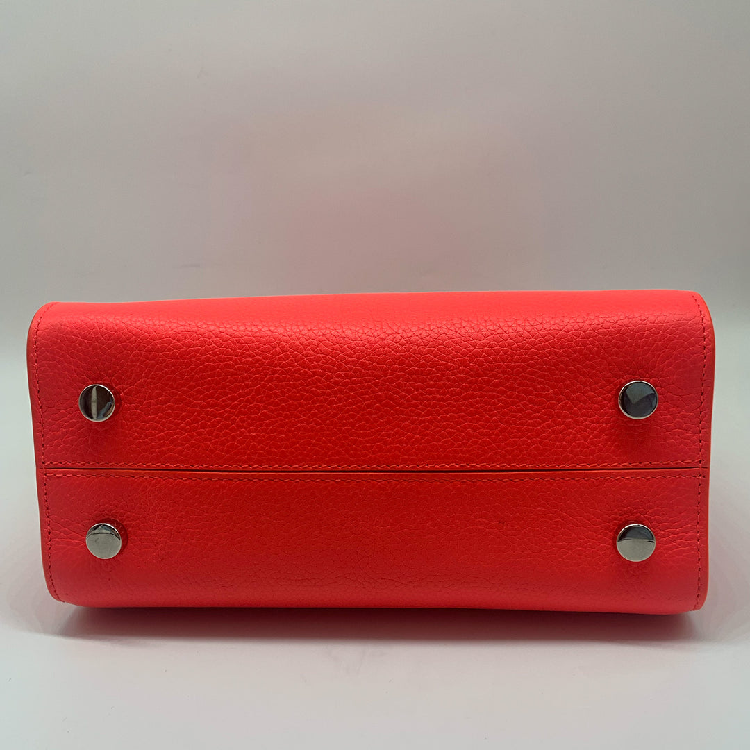 Dior Mini Diorever Tote in Neo Orange Red with Silver Hardware