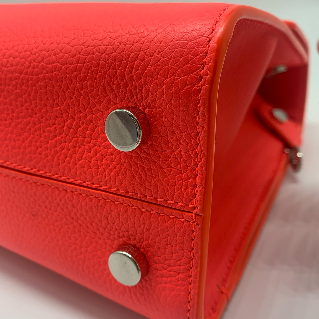 Dior Mini Diorever Tote in Neo Orange Red with Silver Hardware