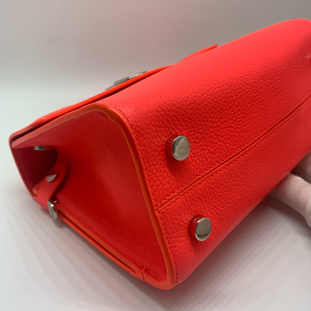 Dior Mini Diorever Tote in Neo Orange Red with Silver Hardware