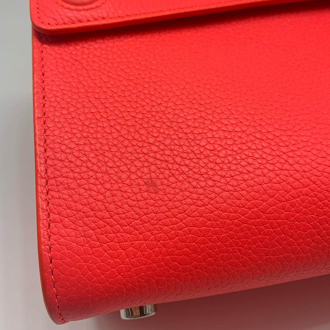 Dior Mini Diorever Tote in Neo Orange Red with Silver Hardware