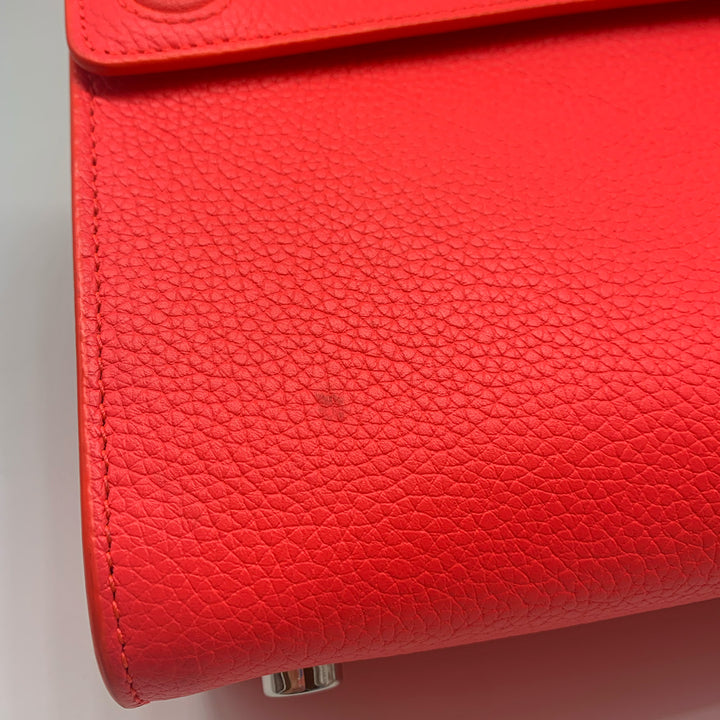 Dior Mini Diorever Tote in Neo Orange Red with Silver Hardware