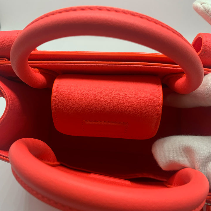 Dior Mini Diorever Tote in Neo Orange Red with Silver Hardware