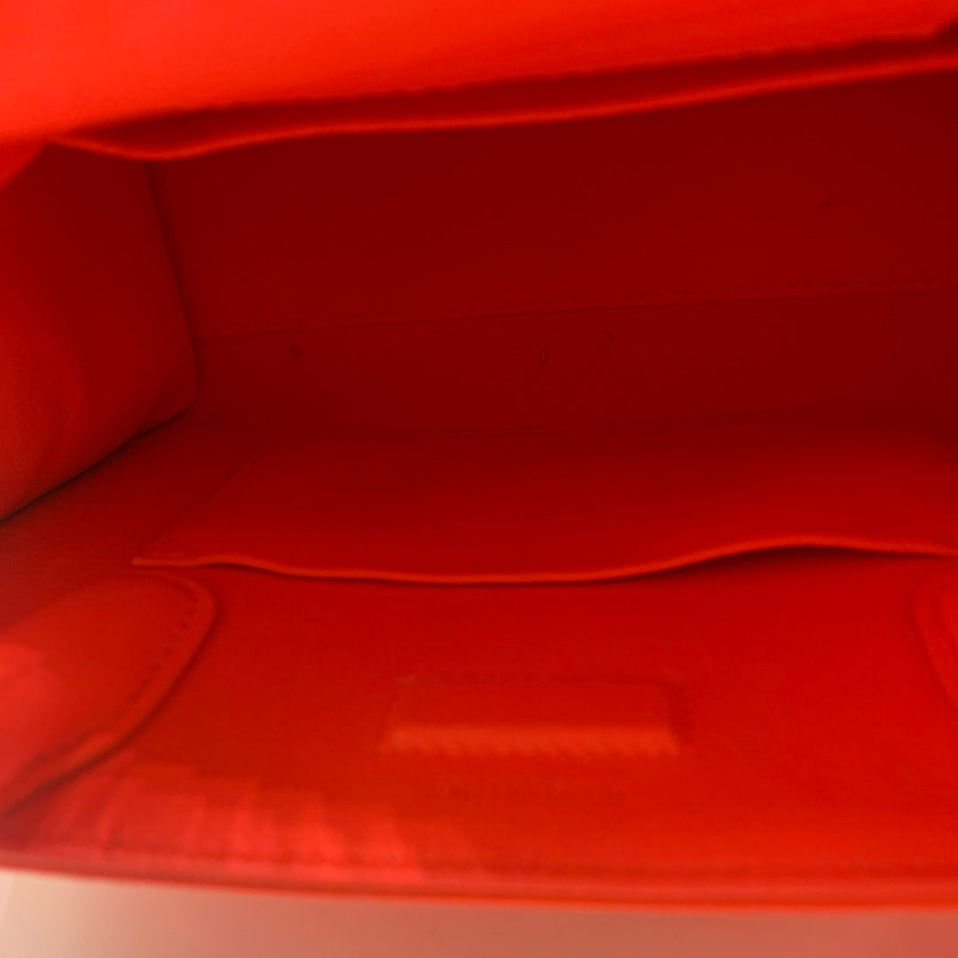Dior Mini Diorever Tote in Neo Orange Red with Silver Hardware