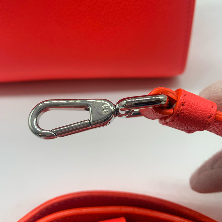 Dior Mini Diorever Tote in Neo Orange Red with Silver Hardware