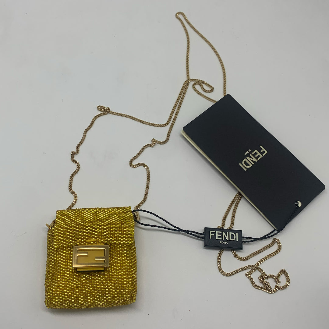 Fendi Pico Baguette Bag with Yellow Beads