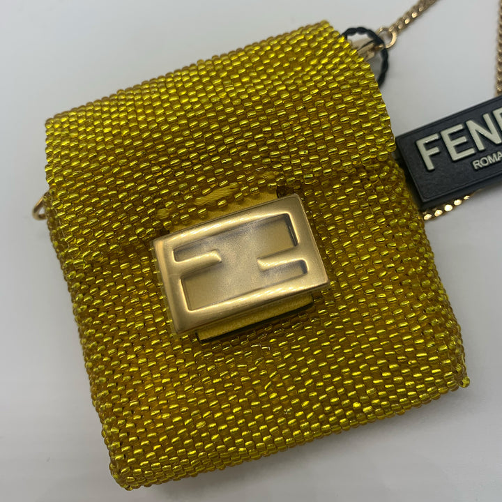 Fendi Pico Baguette Bag with Yellow Beads
