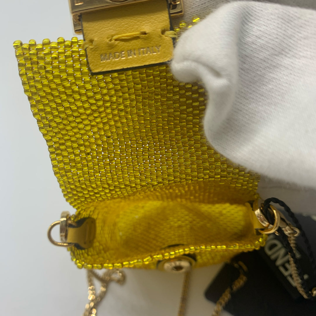 Fendi Pico Baguette Bag with Yellow Beads