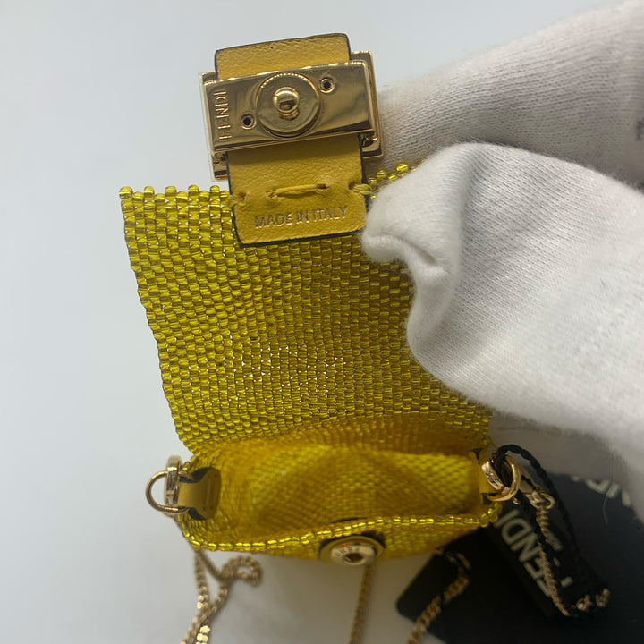Fendi Pico Baguette Bag with Yellow Beads